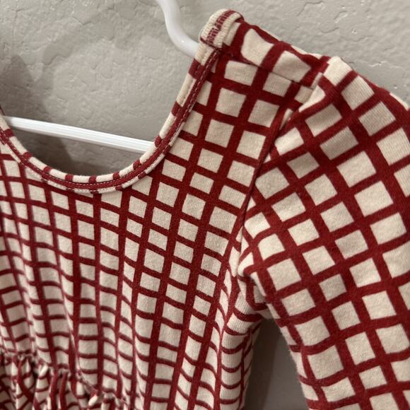 Alice + Ames Red Grid Long Sleeve Ballet Dress - Picture 2 of 8